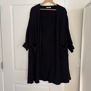 Black Knit Long Cardigan